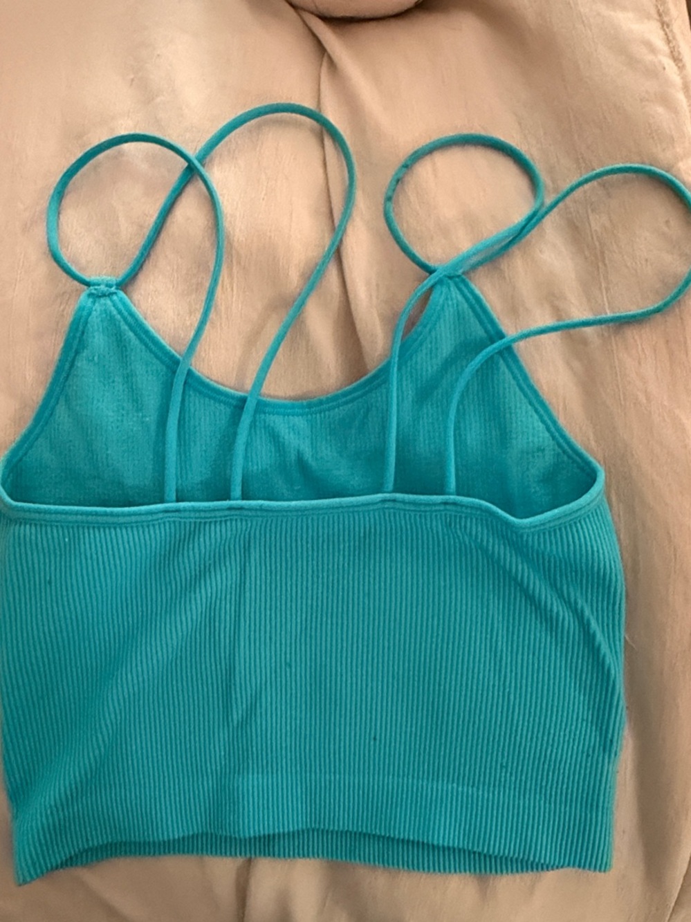 No Boundaries Turquoise Ribbed Tank Top - Picture 2 of 2